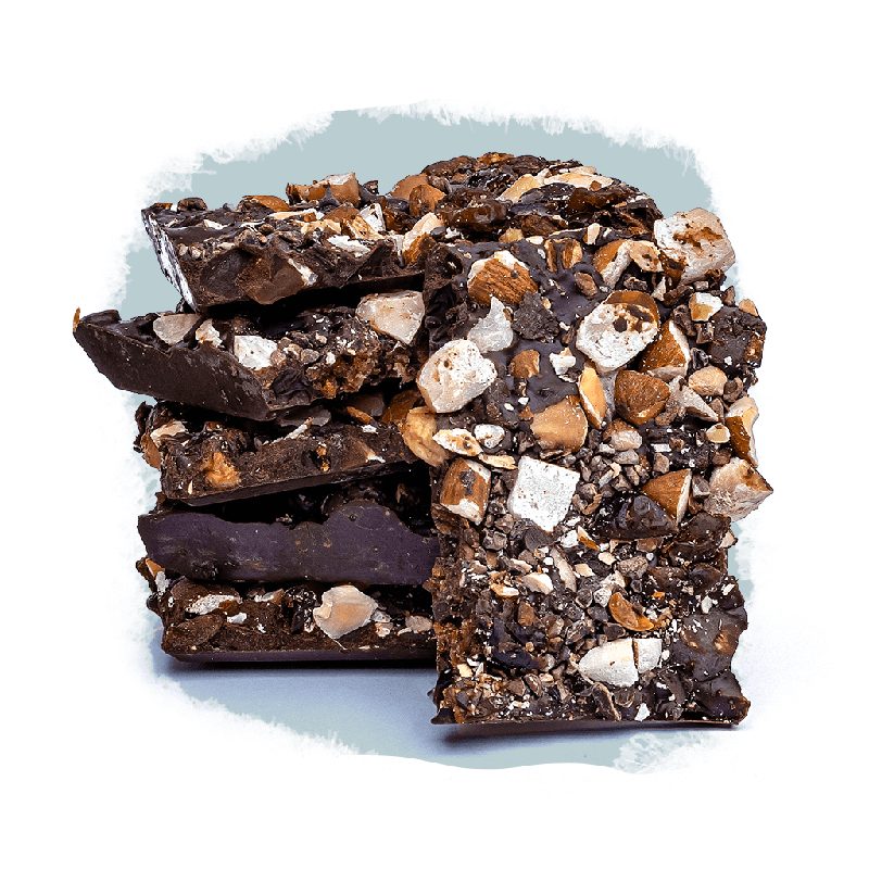 70% cacau com frutas, nuts e nibs — Quebra-quebras Selecto Cacau
