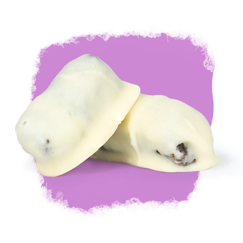Cobertura de chocolate branco — Bombons de Banana Passa Selecto Cacau
