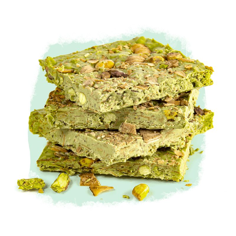 Branco com matcha e pistache — Quebra-quebras Selecto Cacau